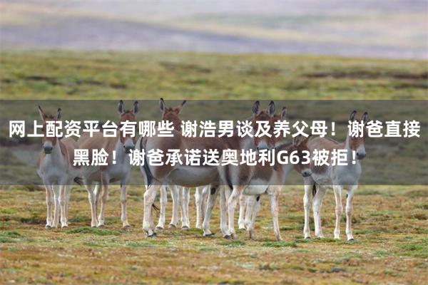 网上配资平台有哪些 谢浩男谈及养父母！谢爸直接黑脸！谢爸承诺送奥地利G63被拒！