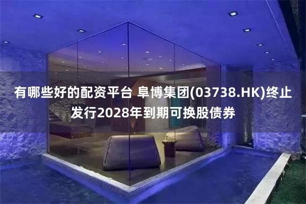 有哪些好的配资平台 阜博集团(03738.HK)终止发行2028年到期可换股债券