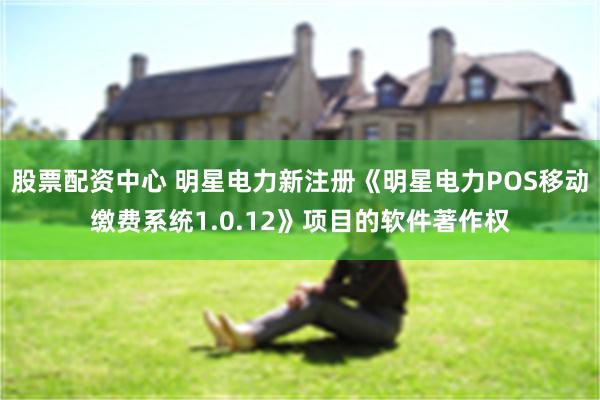 股票配资中心 明星电力新注册《明星电力POS移动缴费系统1.0.12》项目的软件著作权
