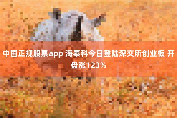 中国正规股票app 海泰科今日登陆深交所创业板 开盘涨123%