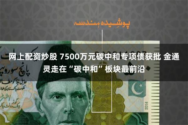 网上配资炒股 7500万元碳中和专项债获批 金通灵走在“碳中和”板块最前沿